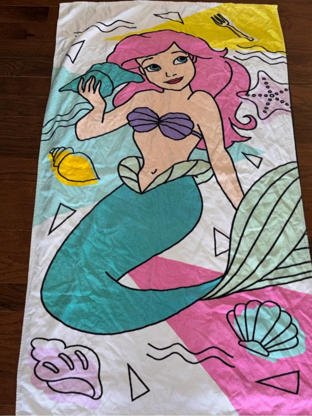 Vtg Disney Ariel The Little Mermaid Swim Beach Towel